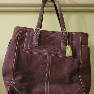 Purple suede Coach handbag